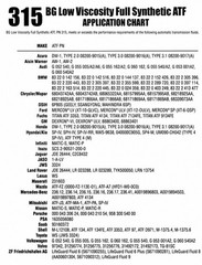BG Low Viscosity Full Synthetic ATF Automatic Transmission Fluid 3 Gallon 3153