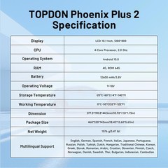 2025 TOPDON Phoenix Plus 2 Car Full System Diagnostic Scanner Tool Online Coding