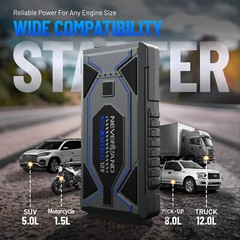 Fast USB Car Jump Starter Pack Booster Battery Charger Power Bank 6500A 12800mAh