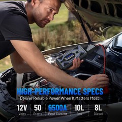 Fast USB Car Jump Starter Pack Booster Battery Charger Power Bank 6500A 12800mAh