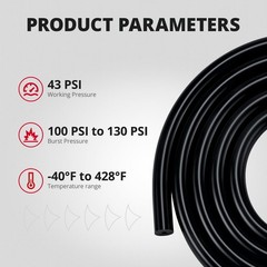 EVIL ENERGY 1/8 5/32 3/16 1/4 5/16 3/8 Silicone Vacuum Tubing Hose 5FT, Black