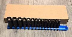 New 14 Pc 1/4″ dr Metric 6 Point Magnetic Deep Impact Socket Set, Metric, 4-15mm