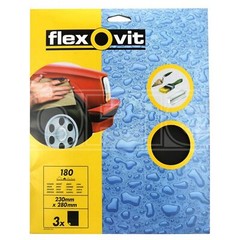 Wet & Dry Paper P180 Sanding Sheets – Pack of 3 Sheets – Flexovit 63642526301