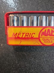 Mac Metric Socket Set 10 Pc 5mm-14mm Deep Well 1/4″ Drive 6 Point w/ Tray USA