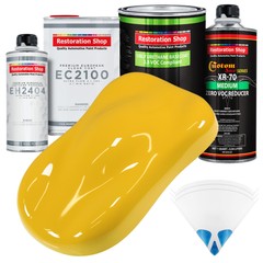 Indy Yellow LOW VOC Auto Paint Urethane Basecoat Quart Kit & European Clear Coat