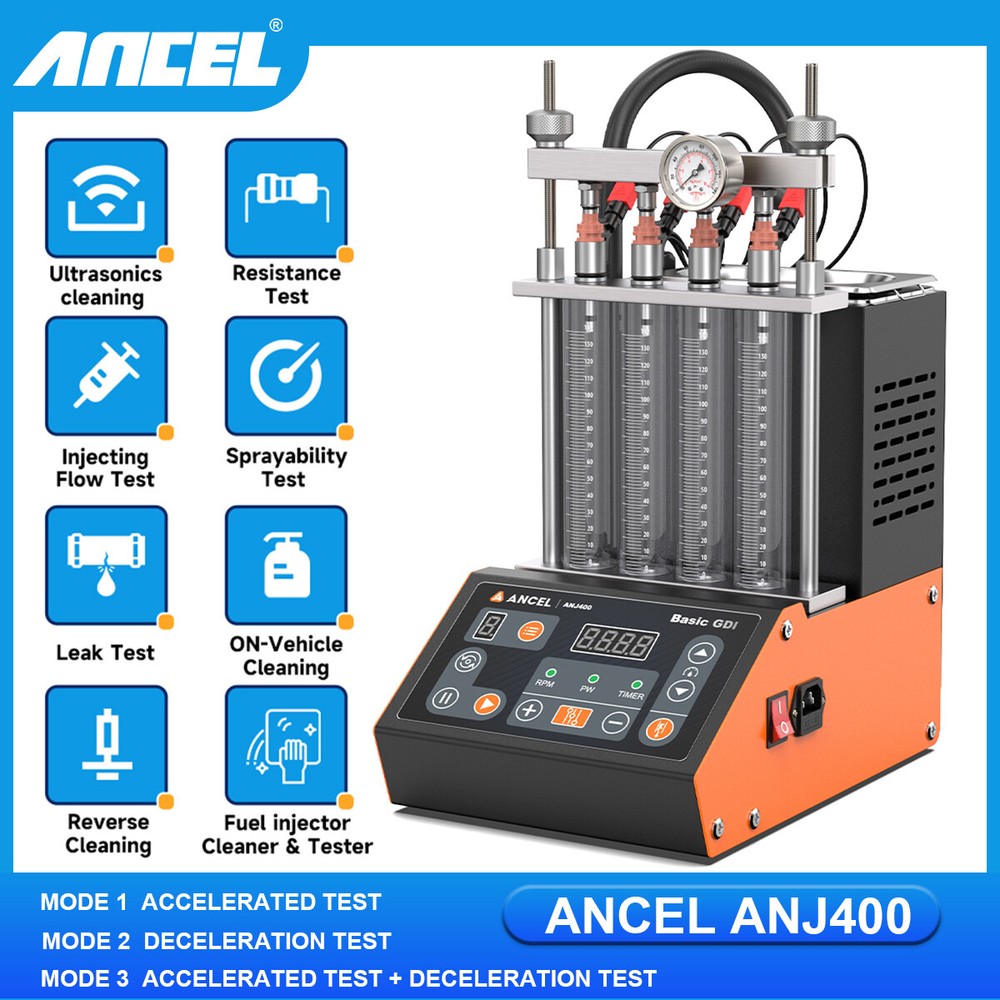 ANCEL Car Fuel Injector Cleaner and Tester Machine Ultrasonic Cleaning Machine