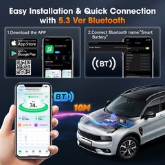 ANCEL BM300 Pro 6V 12V 24V Battery Test Monitor – Bluetooth 5.3 (Upgraded BM300)
