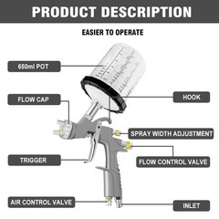 A610 LVLP Air Spray Gun Kit 1.3/1.7/2.0mm Nozzles for Automotive Car Painting